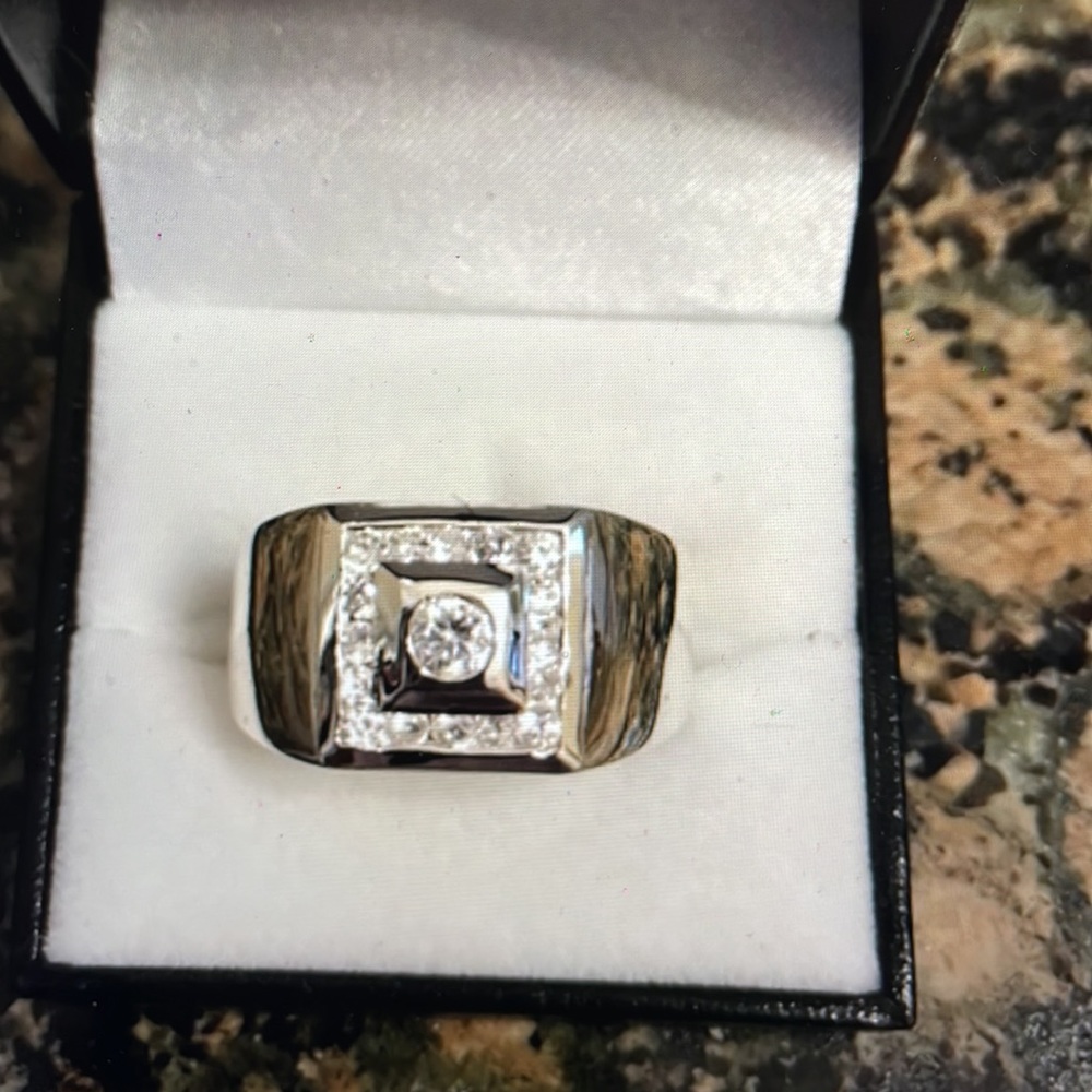 Sterling Silver Genuine Austrian Crystal ring Size 14 Retail 395.00 NWT